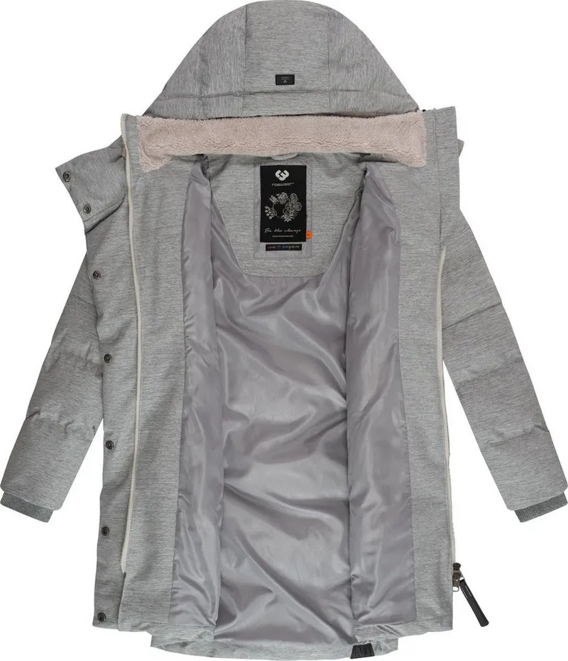 ragwear ragwear Wintermantel Pavla stylischer Winterparka mit Teddyfutter und Kapuze, Weiß, – Produktbild 1 von 4