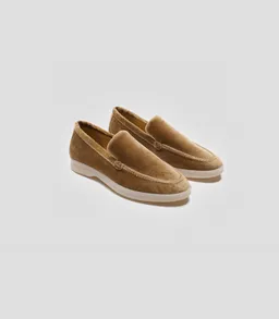 Solari Milano Solari Milano Damen vegan Loafer Samt Taupe Braun – Produktbild 1 von 1