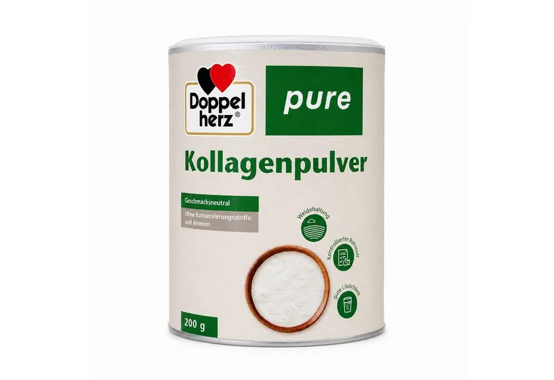 Doppelherz Doppelherz OPPELHERZ Kollagenpulver pure 200g Pulver – Produktbild 1 von 3