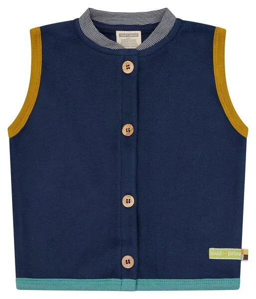 loud + proud loud + proud Babys & Kinder Weste aus Baumwoll-Fleece, GOTS-zertifiziert, Ultramarine(blau), – Produktbild 2 von 6