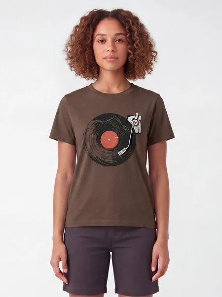 watapparel watapparel T-Shirt Frauen Schallplatte, Mocha, – Produktbild 2 von 2