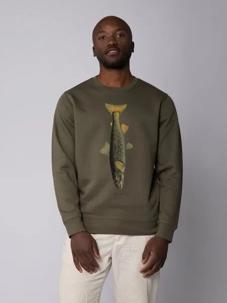 watapparel watapparel Sweatshirt Unisex Forelle, Khaki, – Produktbild 2 von 3