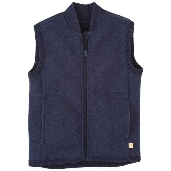 Disana Disana Kinder Zipper-Weste kbT Schurwolle, Indigo, – Produktbild 1 von 4