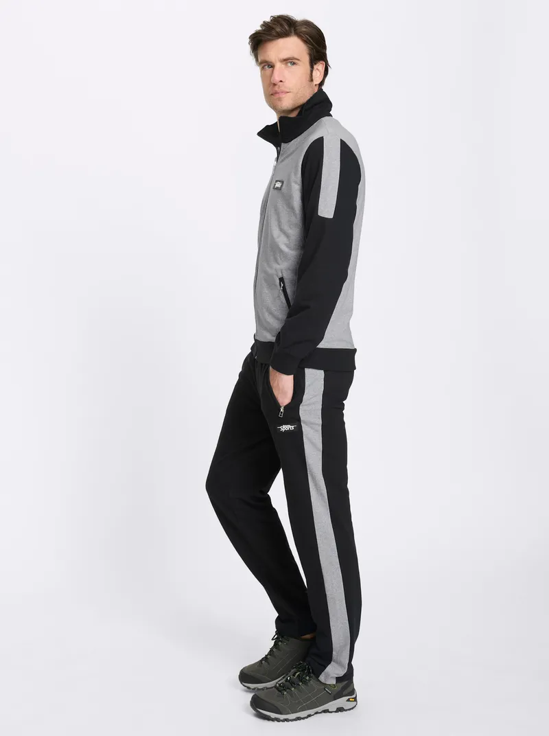 Catamaran Sports Sweatjacke grau-meliert-schwarz, Grau-meliert-schwarz, – Produktbild 1 von 2