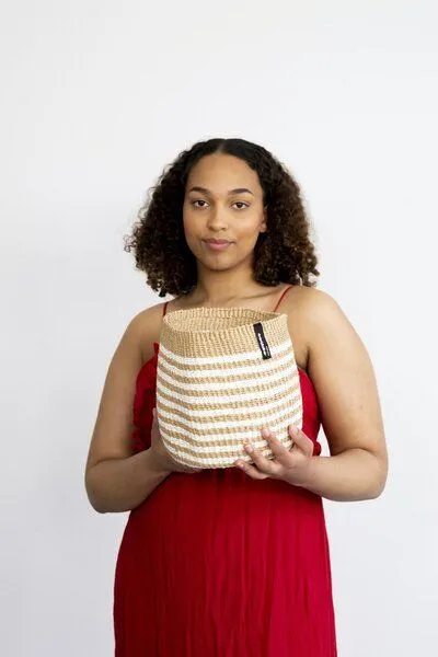 Mifuko KIONDO Körbe S - Sisal Aufbewahrungs- & Pflanzkorb - Upcycling by Mifuko, Braun, – Produktbild 4 von 4