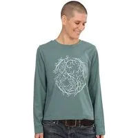 Life-Tree Life-Tree Longsleeve aus Biobaumwolle Fairwear für Damen YinYang, Grün, – Produktbild 2 von 5