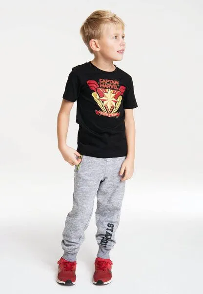 LOGOSH!RT LOGOSH!RT Marvel - Captain Marvel - Protector of the Skies - Kinder Bio T-Shirt, Schwarz, – Produktbild 2 von 4