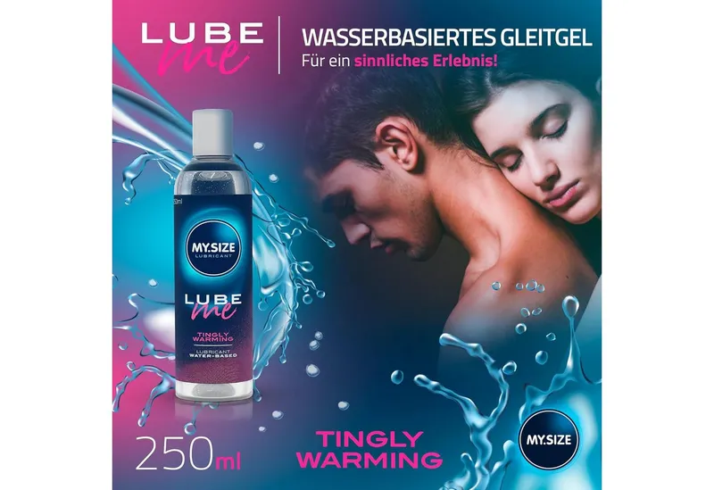 MY.SIZE Gleitgel Lube Me 3-in-1, medizinisches Gleitmittel auf Wasserbasis, wärmend, prickelnd und Höhepunkt verstärkend – Produktbild 1 von 6