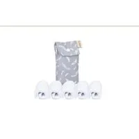 NoWaste Wrapping NoWaste Wrapping NoWaste Stofftaschentücher Taschentücher aus Stoff 5er SET inkl. Tasche, Feder grau, – Produktbild 1 von 1