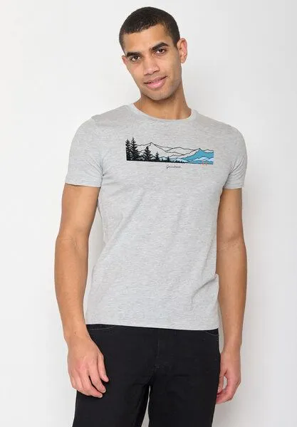 GreenBomb GREENBOMB Nature Hike Together Guide - Sportliches T-Shirt aus Bio-Baumwolle / hochwertiger Print / GOTS / Fair & Vegan, Grau (heidegrau), – Produktbild 1 von 4