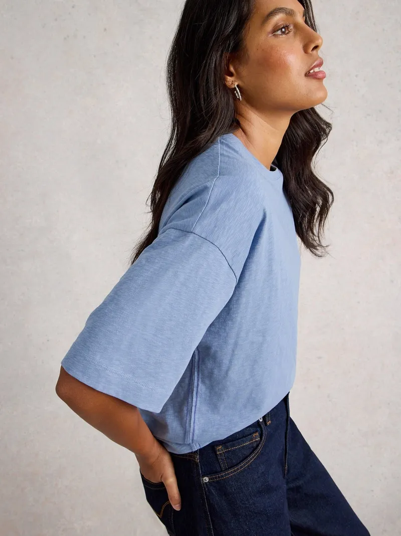White Stuff T-Shirt Katya - 50, Mittelblau, – Produktbild 1 von 4