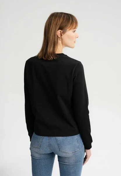 MELA MELA Langarmshirt schwer Style AASTHA aus 100% Bio-Baumwolle, Schwarz, – Produktbild 2 von 4