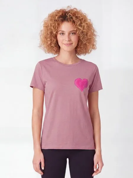 watapparel watapparel T-Shirt Frauen Pink Heart, Pink, – Produktbild 2 von 2