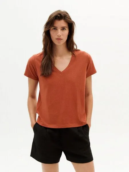 thinking mu thinking mu T-Shirt - Hemp Clavel - aus Hanf & Bio-Baumwolle, Rot (clay red), – Produktbild 2 von 3