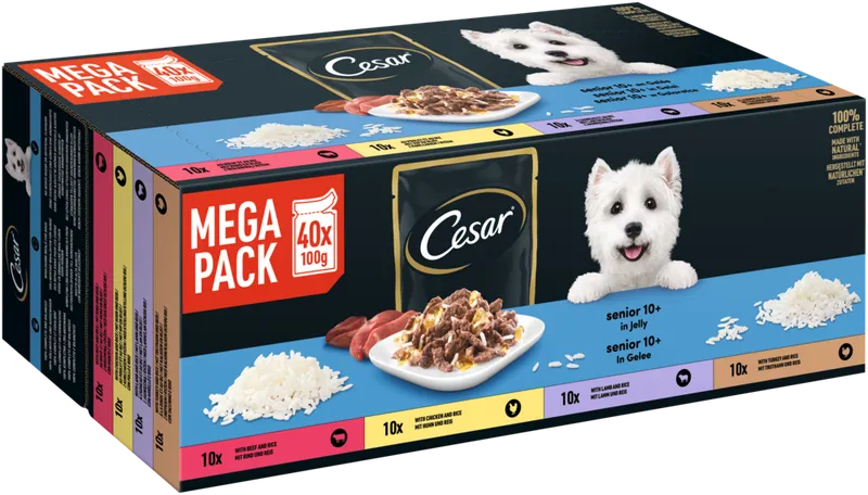 Cesar CESAR Portionsbeutel Multipack Senior Selektion in Gelee 4 Varietäten 40x100g – Produktbild 1 von 1