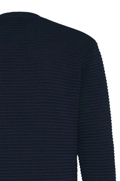 Wunderwerk Wunderwerk Herren Strick Pullover aus Bio Baumwolle "Crewknit crossrib male", Dunkel blau (old navy 695), – Produktbild 4 von 4
