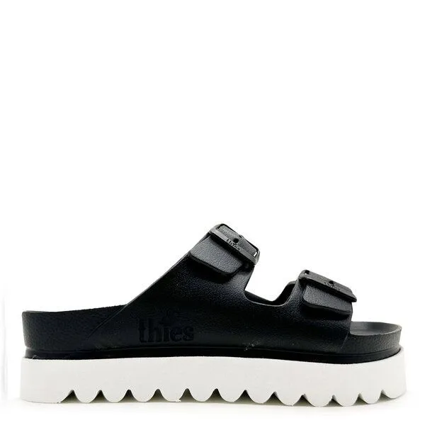 thies Vegane Ecofoam Plateau Sandale von thies ® aus recyceltem EVA, Black (schwarz), – Produktbild 1 von 4