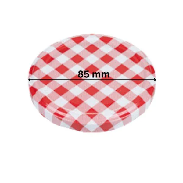 mikken mikken 25 Ersatzdeckel TO82 Ø 8,5 cm Schraubdeckel für Marmeladen- & Einmachgläser, Rot-weiss, – Produktbild 2 von 4