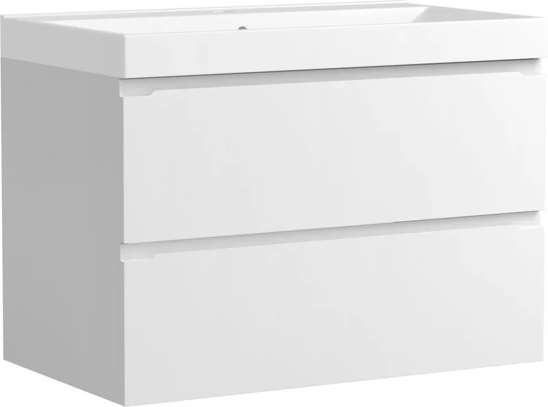 welltime Waschtisch CABO, Waschtisch, matt weiß, griffloses Design, Weiß, – Produktbild 2 von 8