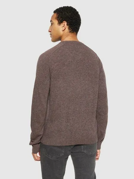 KnowledgeCotton Apparel KnowledgeCotton Apparel Strickpullover - FIELD o-neck knit - aus Bio-Lammwolle, Braun (demitasse), – Produktbild 1 von 3