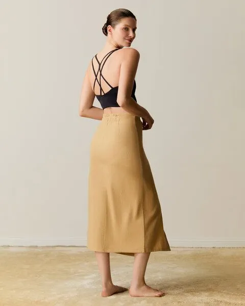 Studio.29 Studio.29 Dahlia Skirt - Cotton Linen, Safari, – Produktbild 4 von 4