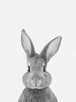 Photocircle Photocircle Poster / Leinwandbild - Rabbit (Black and White) – Produktbild 1 von 1