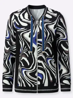 feel good Jacke schwarz-royalblau-bedruckt – Produktbild 1 von 1