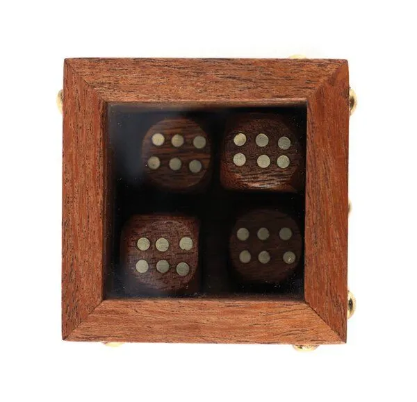 El Puente El Puente Würfelbox mit 6 Würfeln | Fair Trade & Handmade aus Indien, Mehrfarbig, – Produktbild 2 von 2