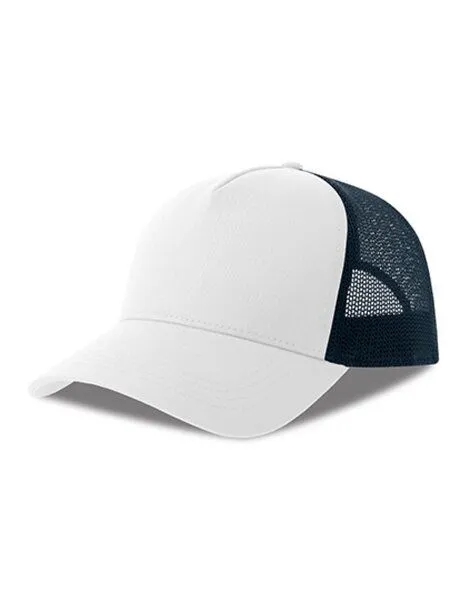 Atlantis Headwear Atlantis Headwear Damen / Herren Netz Cap 30 Farben, Weiss/navy, – Produktbild 1 von 3