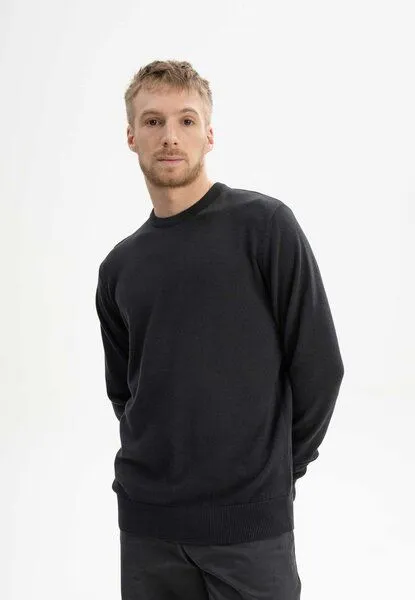 MELA MELA Feinstrick Pullover Style HIMAL aus 100% Bio-Baumwolle, Schwarz, – Produktbild 2 von 4