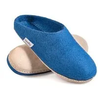 naturling naturling Filz Damen Hausschuhe mit weicher Ledersohle, Blau, – Produktbild 1 von 1