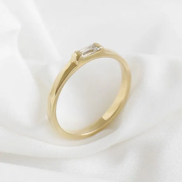 Eppi Eppi Ring mit einem Diamanten in Baguette-Form Xenia, Gelb, – Produktbild 1 von 3