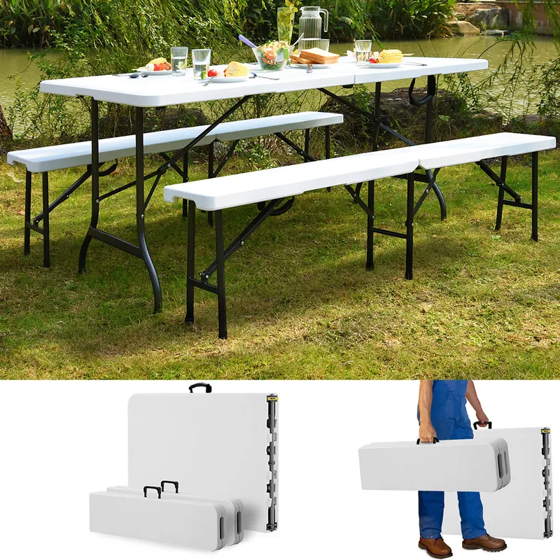 Casaria® Casaria Deuba Bierzeltgarnitur 3 tlg. 180 cm – Produktbild 1 von 1