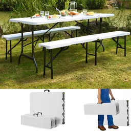 Casaria® Casaria Deuba Bierzeltgarnitur 3 tlg. 180 cm – Produktbild 1 von 1