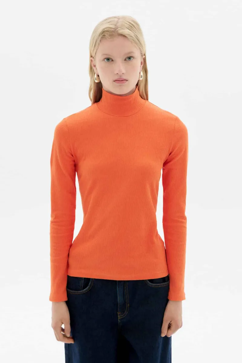 thinking mu Thinking MU Damen vegan Longsleeve Aine Apricot, Orange, – Produktbild 2 von 2
