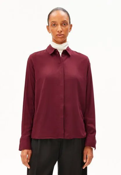 ARMEDANGELS ARMEDANGELS LARISAANA Damen Bluse aus LENZING ECOVERO Viskose, Velvet red, – Produktbild 1 von 5