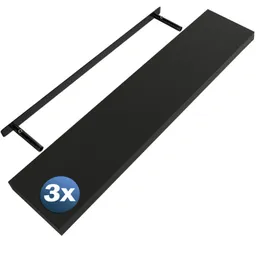 Casaria® Wandregal Schweberegal 110cm 3er-Set Schwarz + Halterung – Produktbild 1 von 1