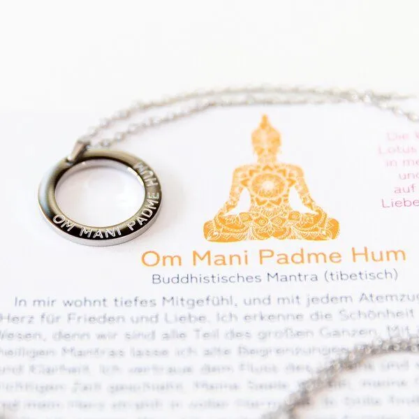 Divasya Divasya Mantra Halskette silber Om Mani Padme Hum – Produktbild 2 von 4