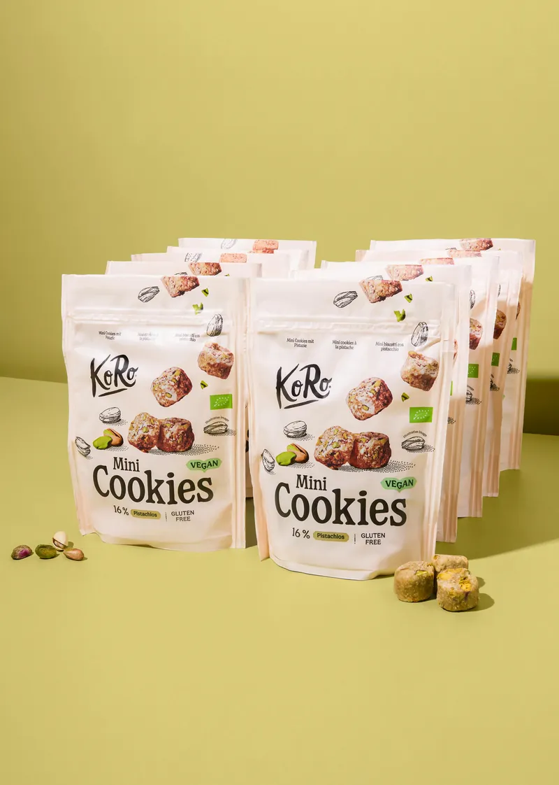 KoRo Bio Mini Cookies mit 16 % Pistazie | 10 x 150 g – Produktbild 2 von 5