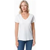 ORGANICATION ORGANICATION TAMARRA | T-Shirt aus TENCEL Modal und Bio-Baumwolle mit V-Ausschnitt, Off white, – Produktbild 1 von 1