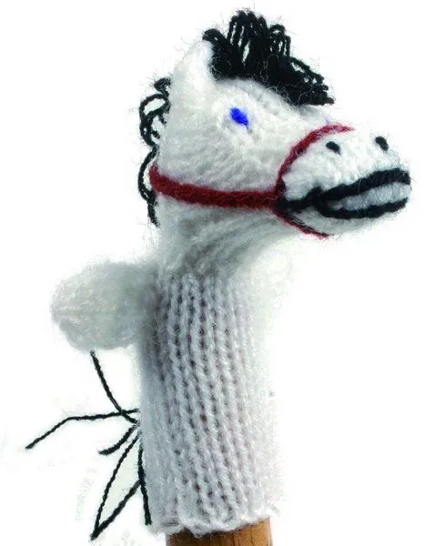 El Puente El Puente Gestrickte Fingerpuppe "Pferd" | Fair Trade & Handmade aus Peru, Mehrfarbig, – Produktbild 1 von 1