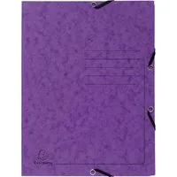 Exacompta 25 Exacompta Sammelmappen, Colorspan-Karton, 355 g/m², DIN A4, Gummizug, 3 Klappen,violett – Produktbild 1 von 1