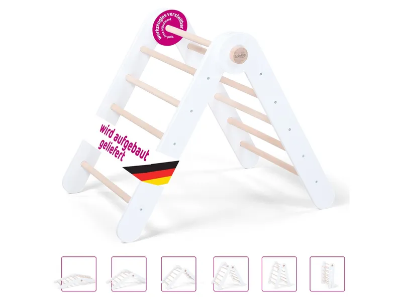 Babybay Babybay Kletterdreieck Littlefoot Maße: 60,6 x 18,2 x 81,3 cm, Weiß, – Produktbild 2 von 2