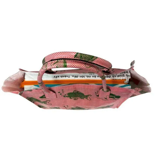 Beadbags Beadbags Einkaufstasche Ri94 recycelter Reissack, Rosa (kariert), – Produktbild 5 von 5