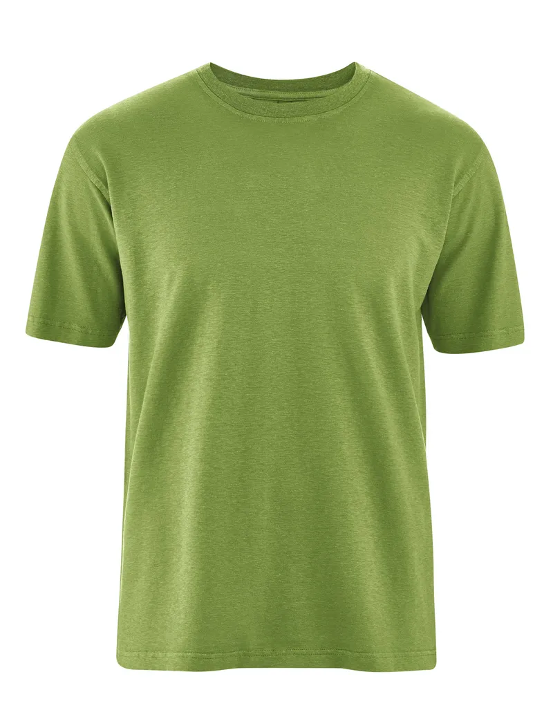 HempAge Hempage Herren vegan T-Shirt Basic Unkrautgrün, Grün, – Produktbild 1 von 2