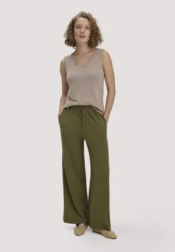 hessnatur hessnatur Jersey Hose Wide Leg  Relaxed aus reiner Bio-Baumwolle mit Leinen – Produktbild 1 von 1