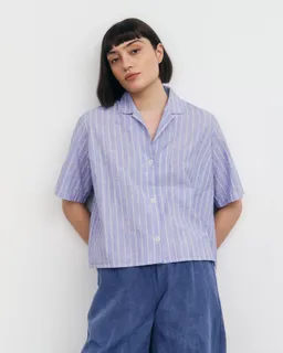 Rotholz Rotholz Damen vegan Hemd Bowling Blue Stripe – Produktbild 1 von 1