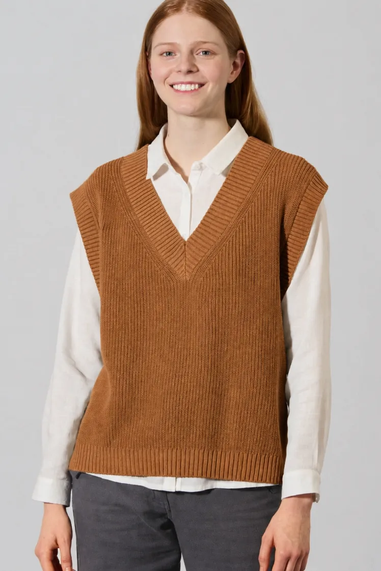 HempAge Hempage Damen vegan Strickweste Mandelbraun, Braun, – Produktbild 2 von 2
