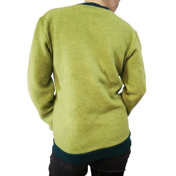 liebewicht liebewicht Pullover aus Bio Wolle Wollwalk unisex, Mossgrün/grün, – Produktbild 3 von 4