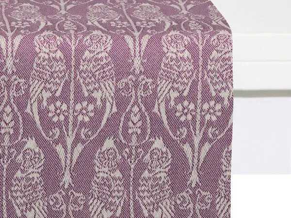 Nature by Adam Nature by Adam Tischläufer aus 100% Bio-Baumwolle - Made in Germany - Little Parrot, Aubergine, – Produktbild 1 von 4